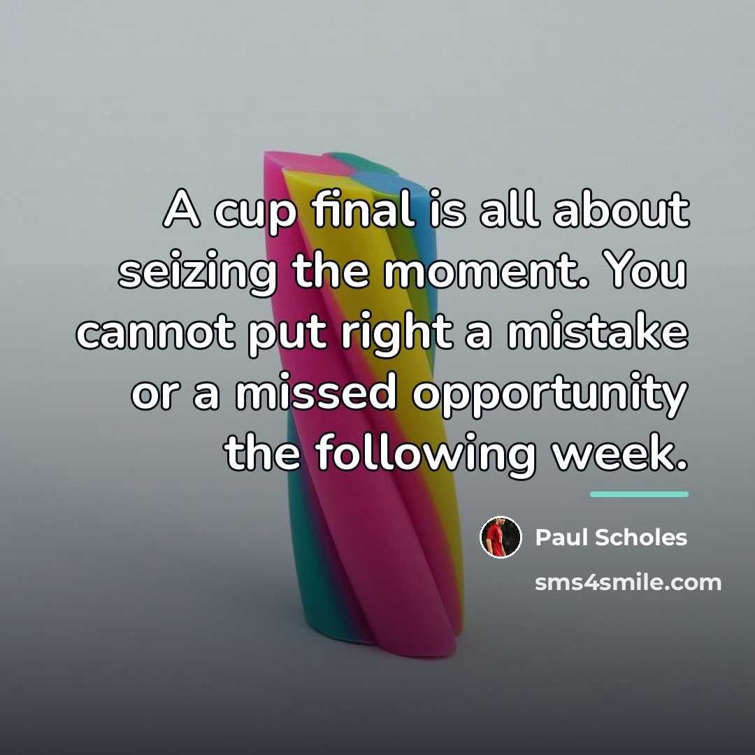 “A cup final is all about seizing the moment. You…” quote by Paul Scholes