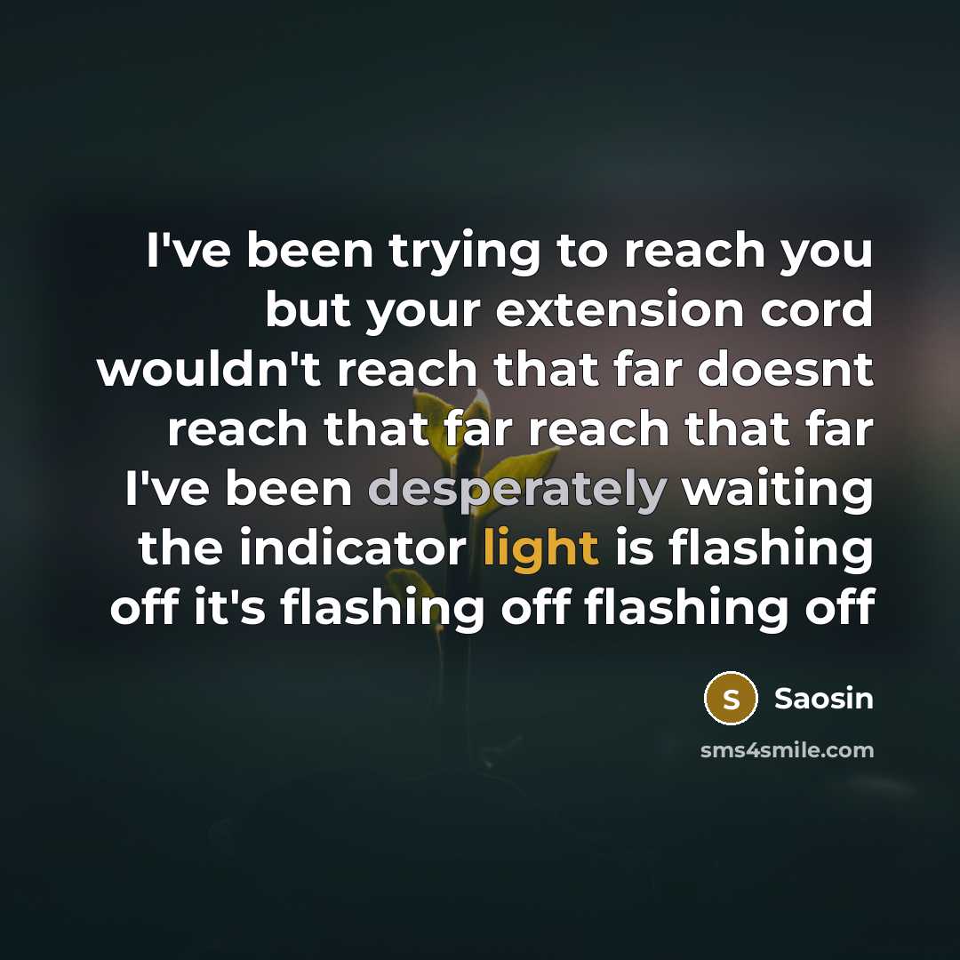 “I've been trying to reach you but your extension cord…” quote by Saosin