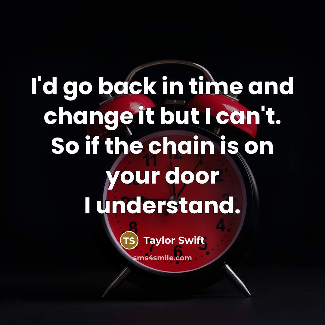 “I'd go back in time and change it but I…” quote by Taylor Swift