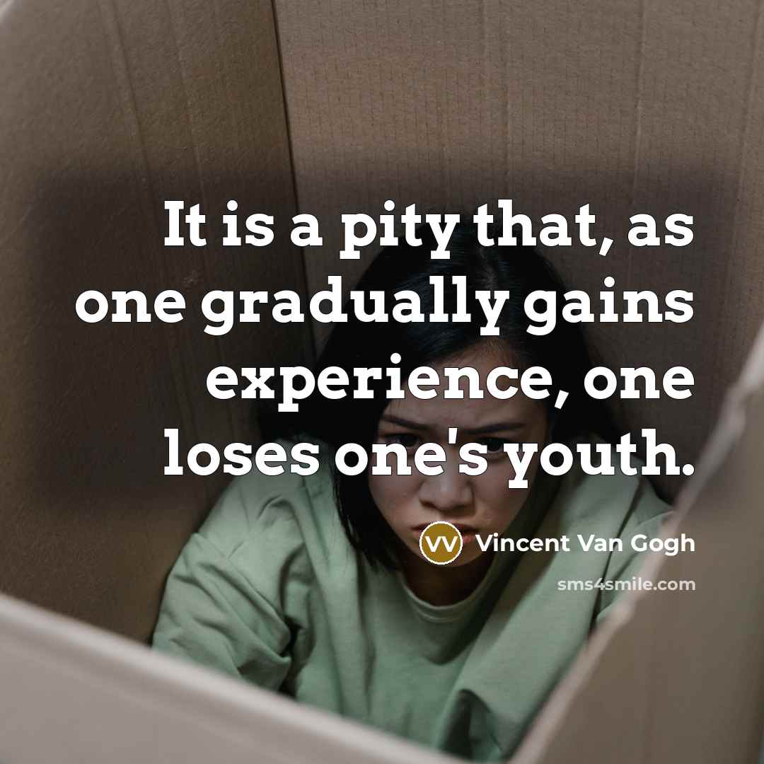 “It is a pity that, as one gradually gains experience,…” quote by Vincent Van Gogh