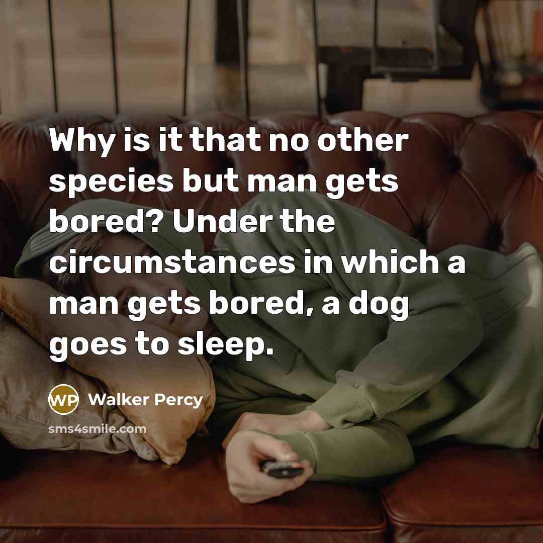 “Why is it that no other species but man gets…” quote by Walker Percy