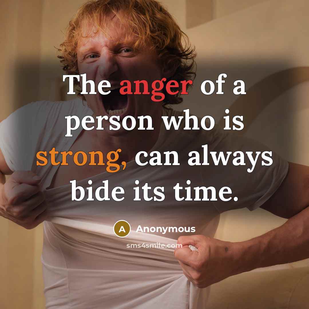 “The anger of a person who is strong, can always…” quote by Anonymous