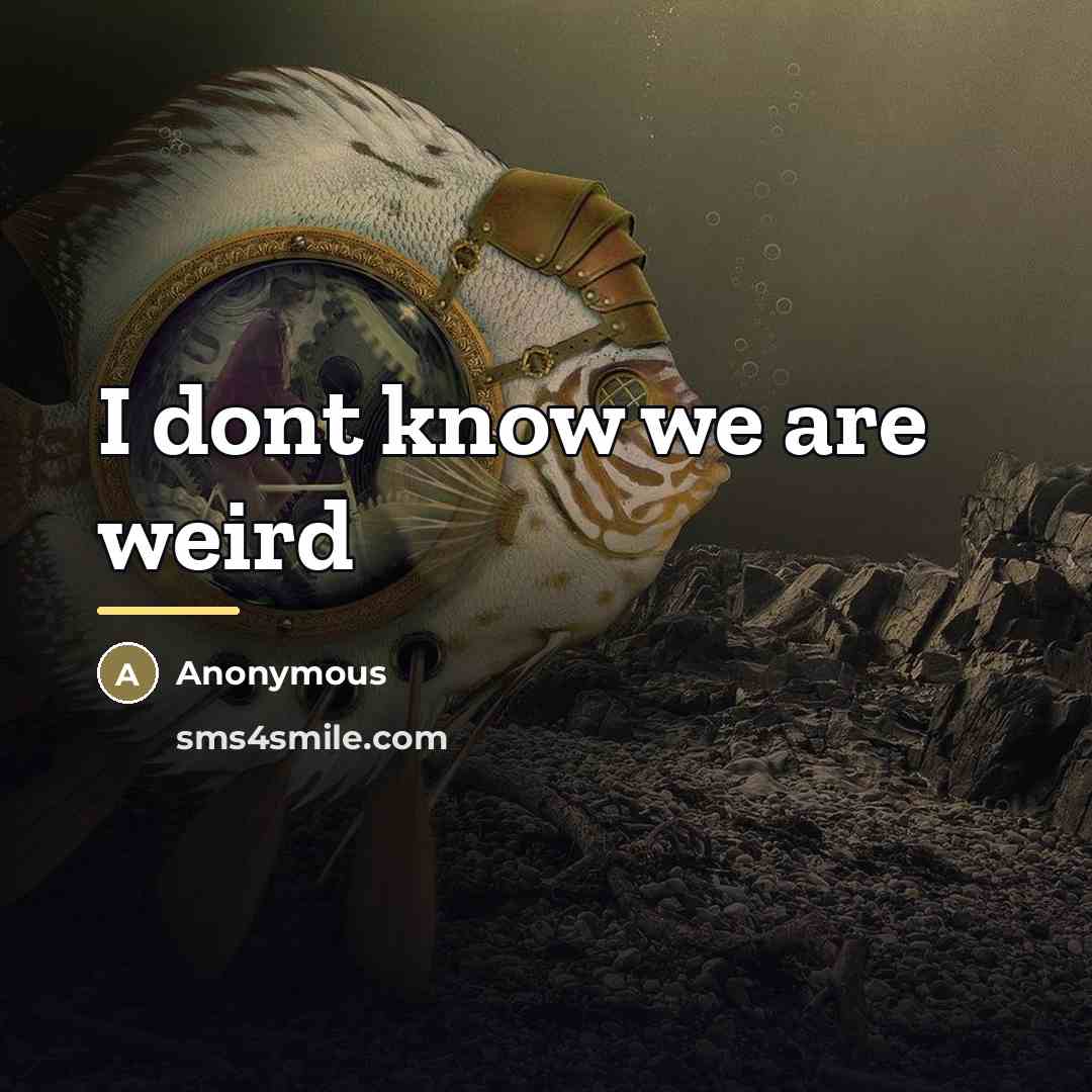 “I dont know we are weird…” quote by Anonymous