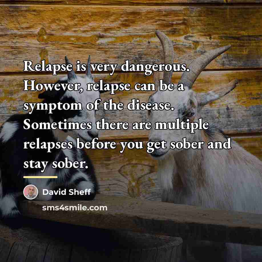 “Relapse is very dangerous. However, relapse can be a symptom…” quote by David Sheff