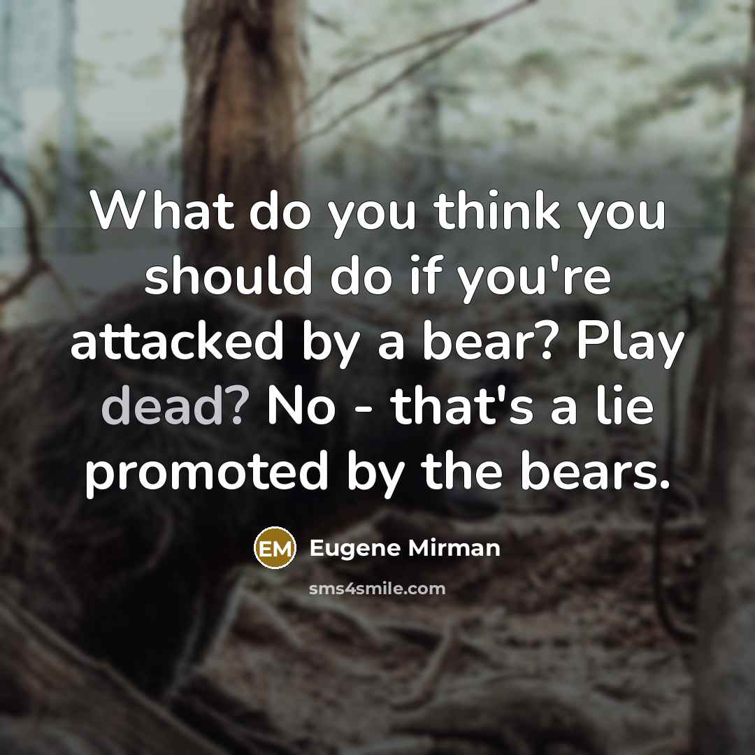 “What do you think you should do if you're attacked…” quote by Eugene Mirman