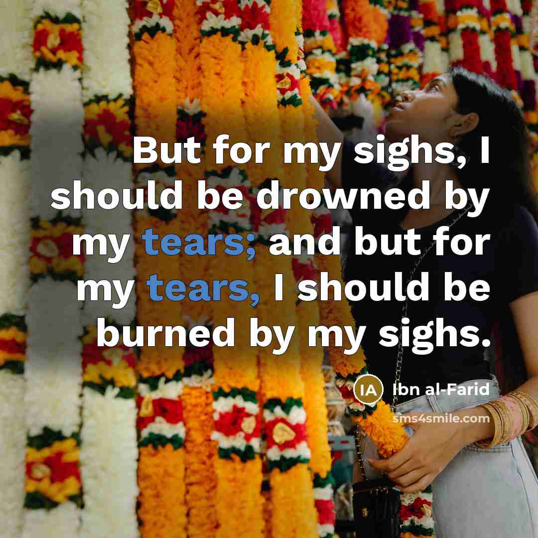 “But for my sighs, I should be drowned by my…” quote by Ibn al-Farid
