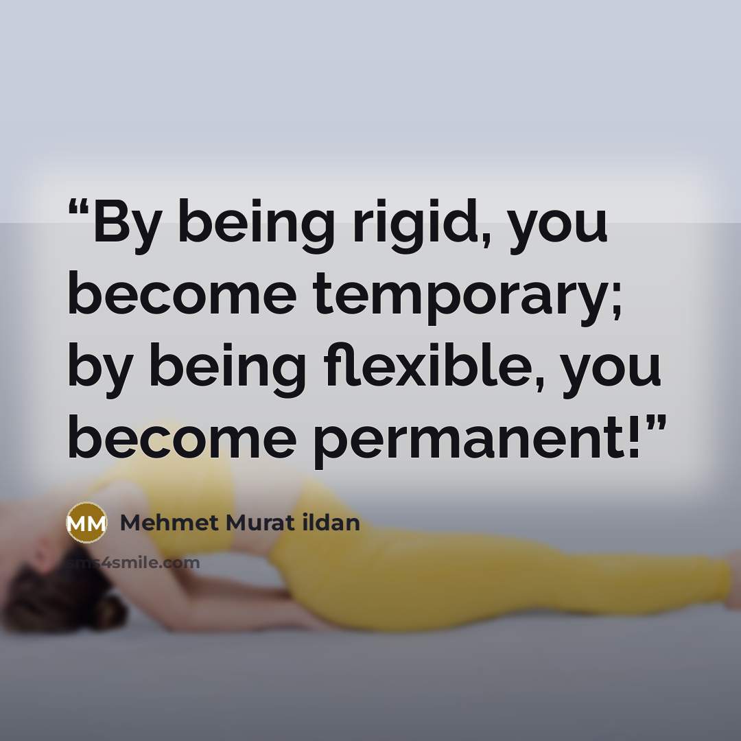 “By being rigid, you become temporary; by being flexible, you become permanent!” quote by Mehmet Murat ildan