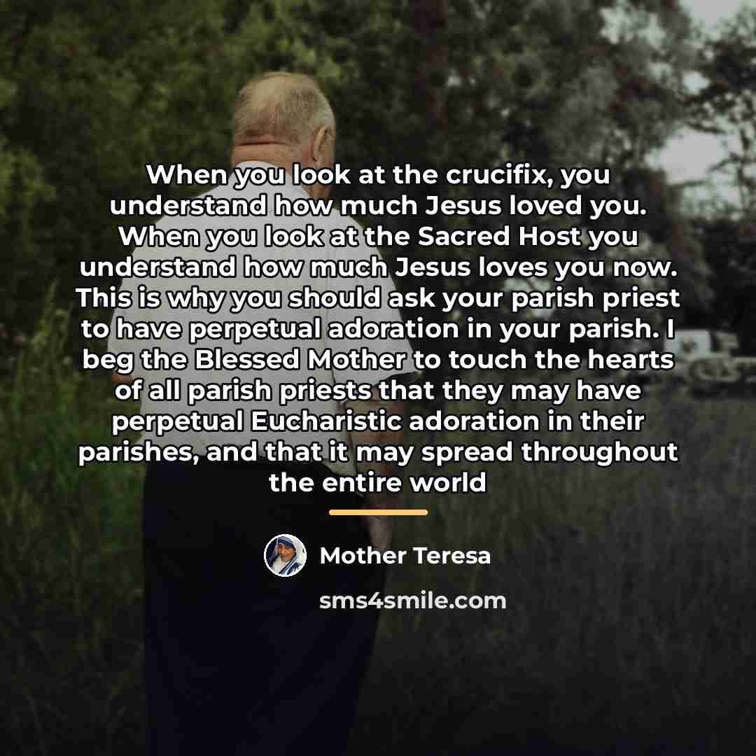 “When you look at the crucifix, you understand how much…” quote by Mother Teresa