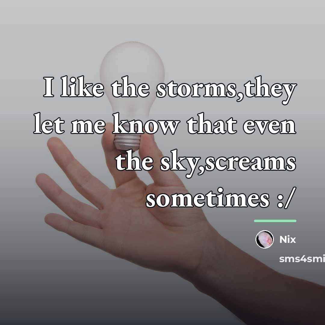“I like the storms,they let me know that even the…” quote by Nix
