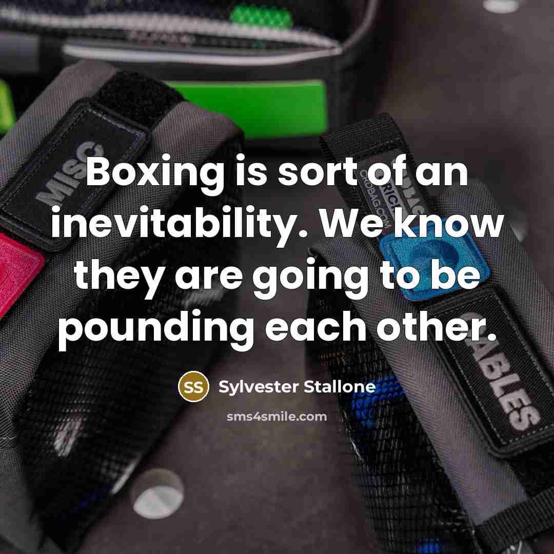 “Boxing is sort of an inevitability. We know they are…” quote by Sylvester Stallone