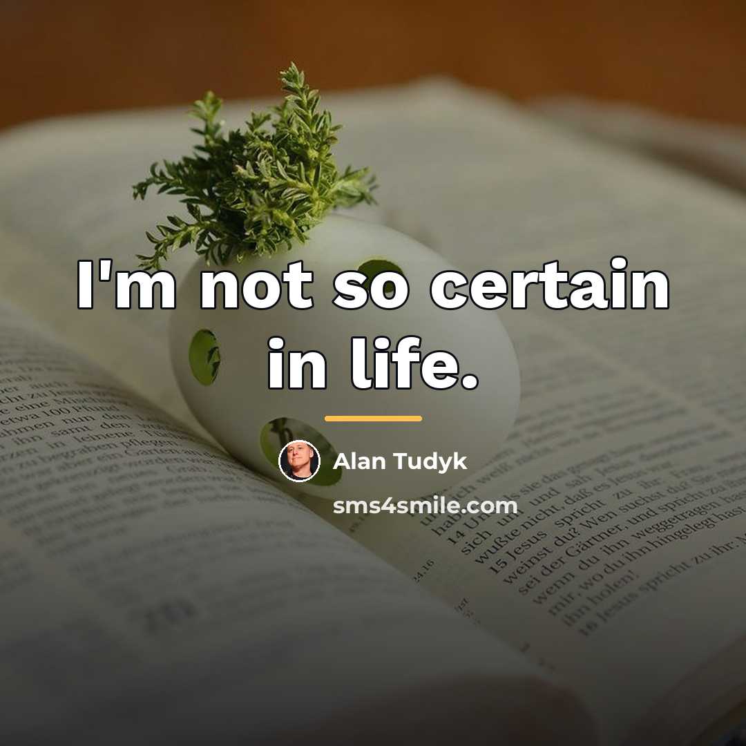 “I'm not so certain in life.…” quote by Alan Tudyk