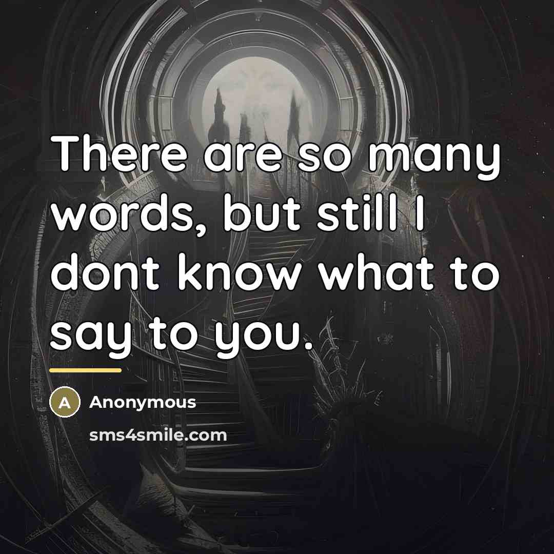 “There are so many words, but still I dont know…” quote by Anonymous