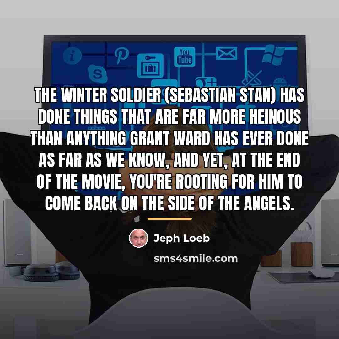 “The Winter Soldier (Sebastian Stan) has done things that are…” quote by Jeph Loeb