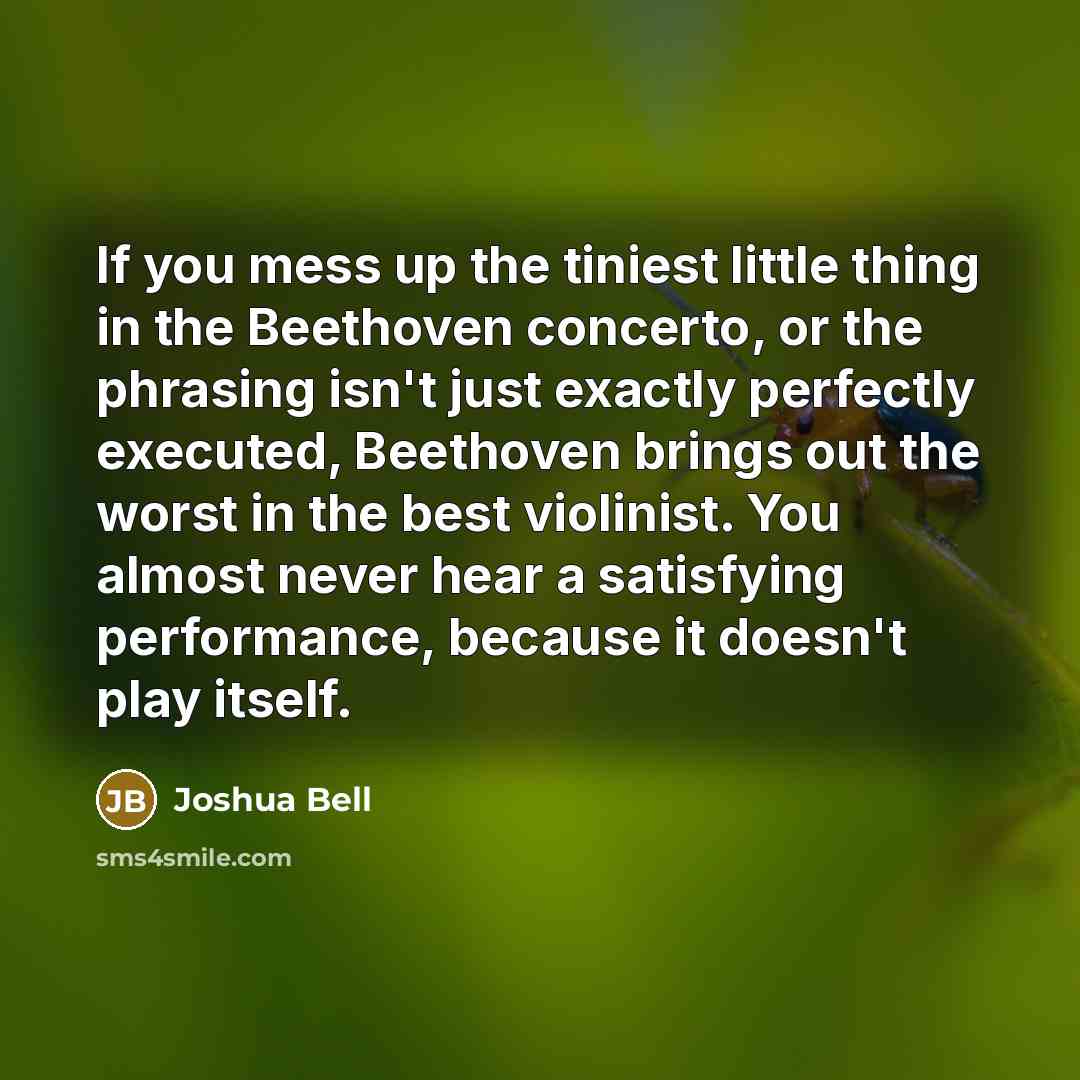 “If you mess up the tiniest little thing in the…” quote by Joshua Bell
