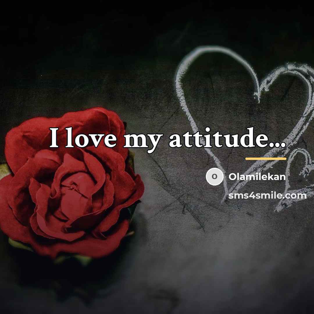 “I love my attitude...…” quote by Olamilekan