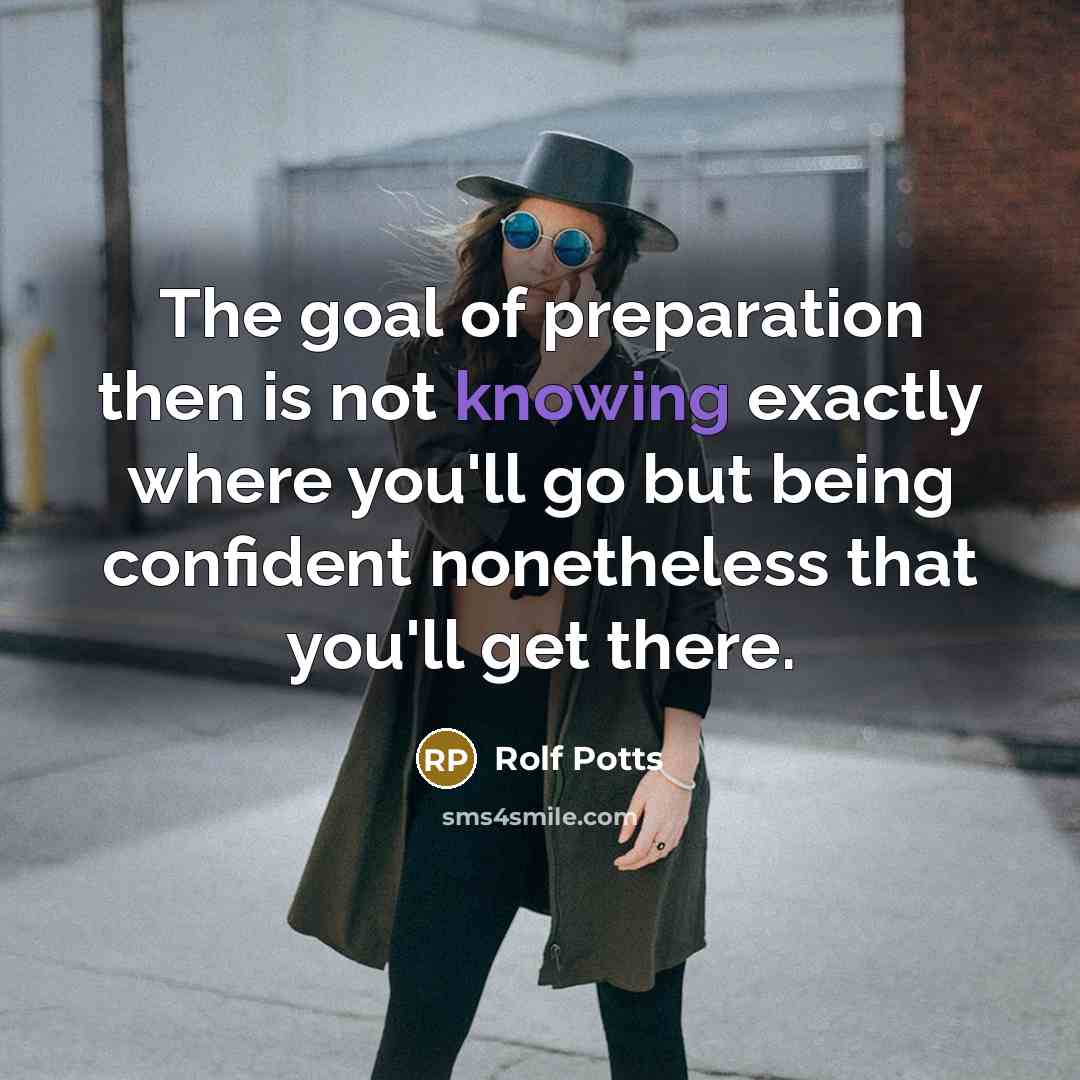 “The goal of preparation then is not knowing exactly where…” quote by Rolf Potts