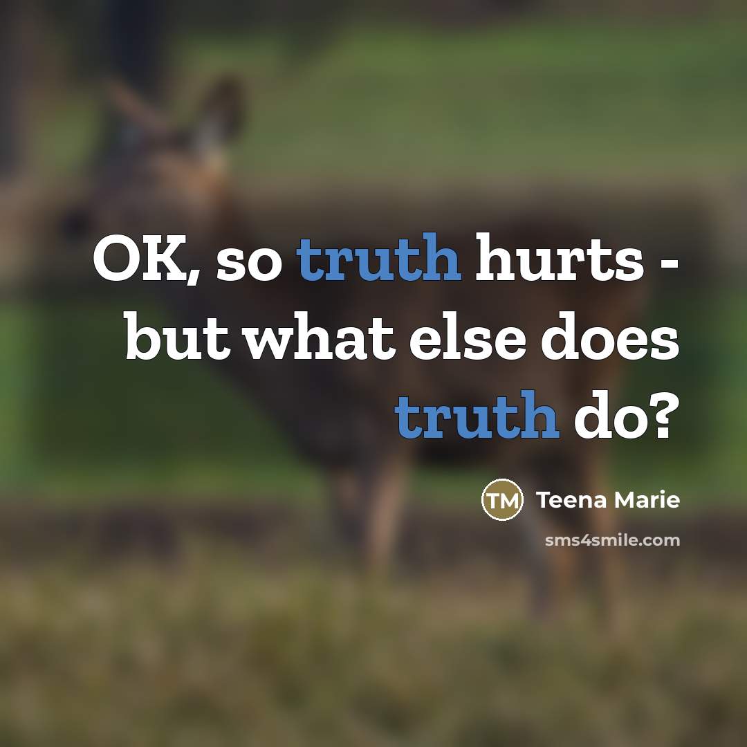 “OK, so truth hurts - but what else does truth…” quote by Teena Marie