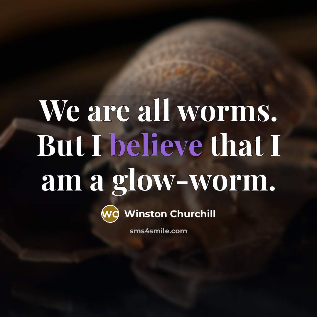 “We are all worms. But I believe that I am…” quote by Winston Churchill