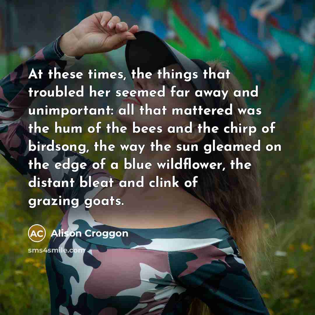 “At these times, the things that troubled her seemed far…” quote by Alison Croggon