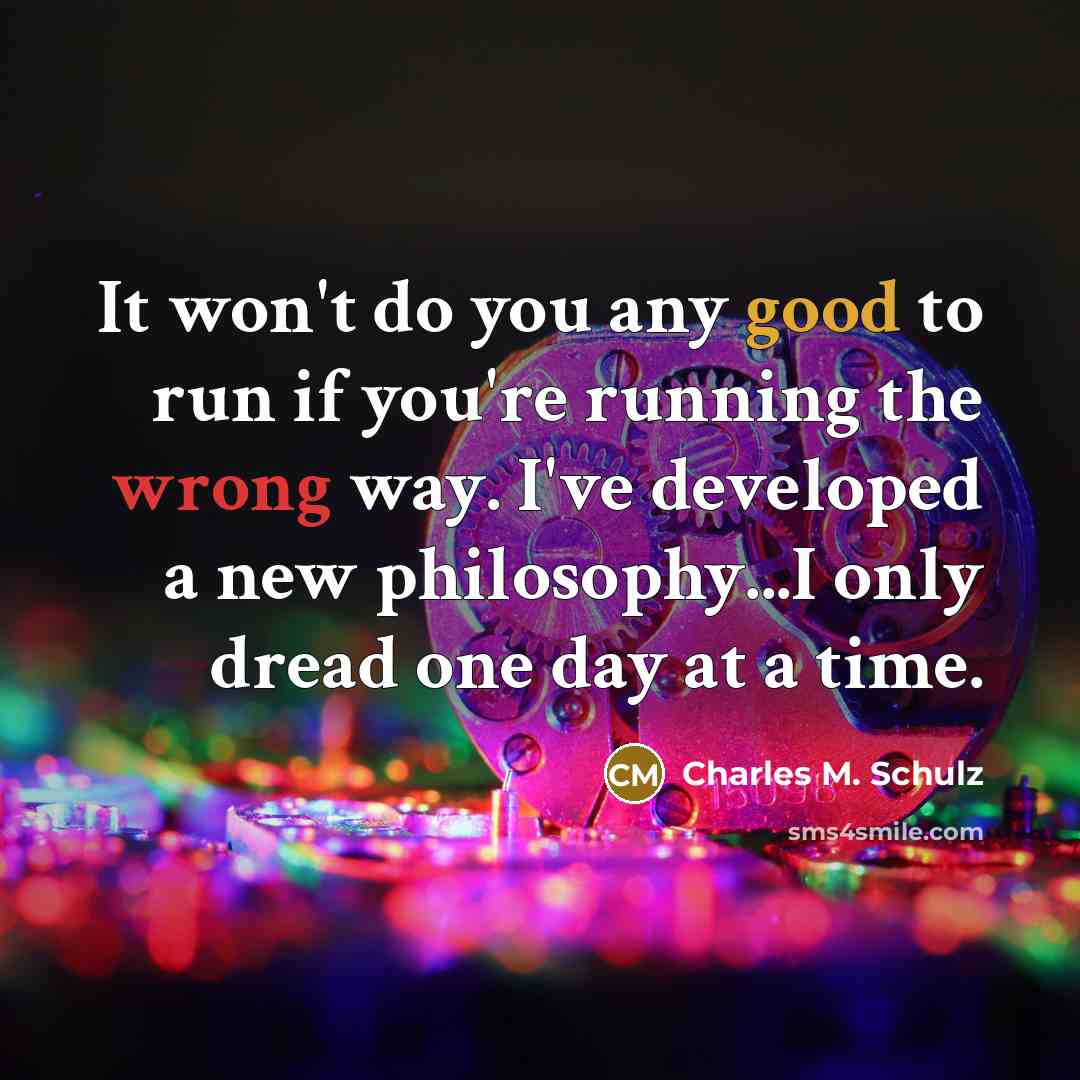 “It won't do you any good to run if you're…” quote by Charles M. Schulz