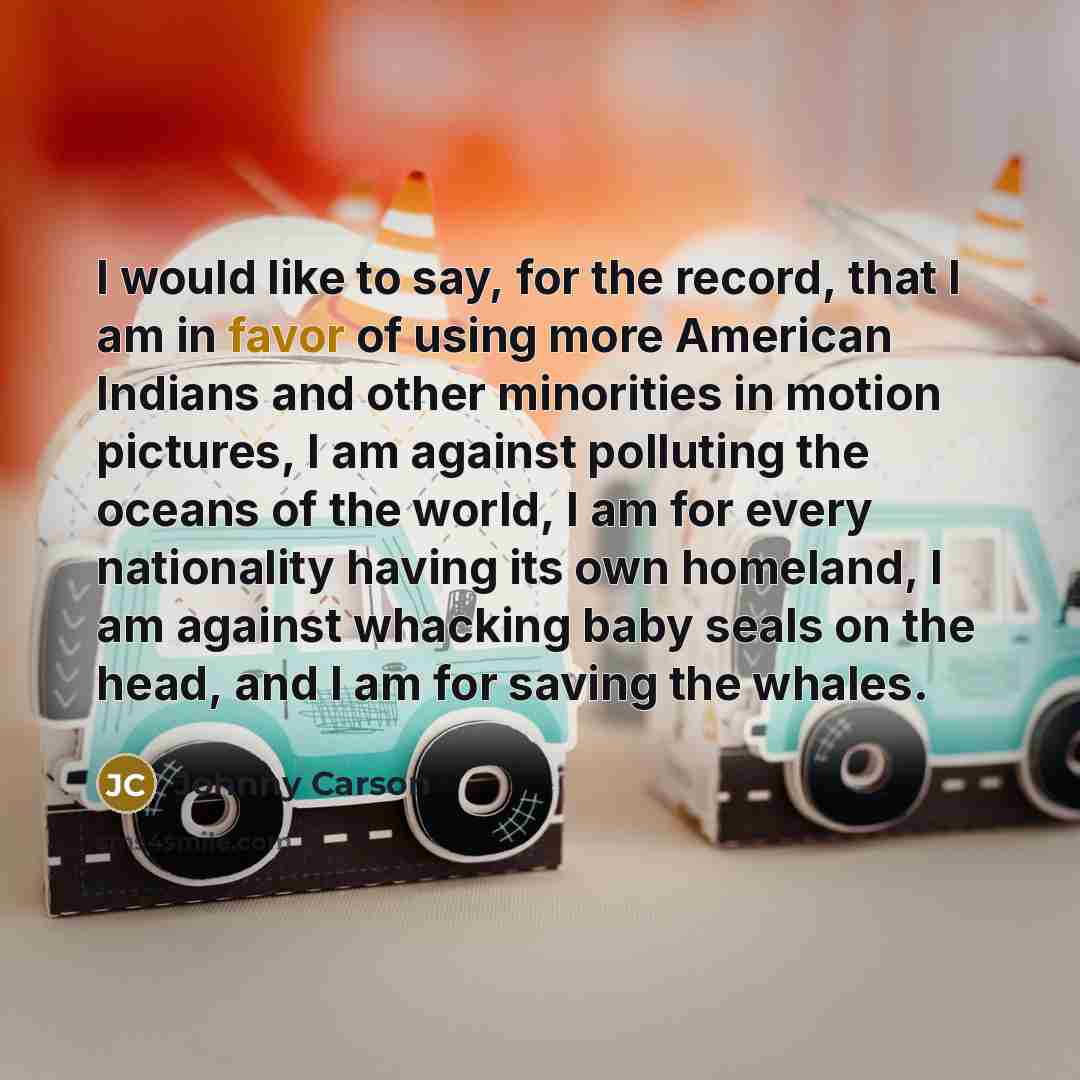 “I would like to say, for the record, that I…” quote by Johnny Carson