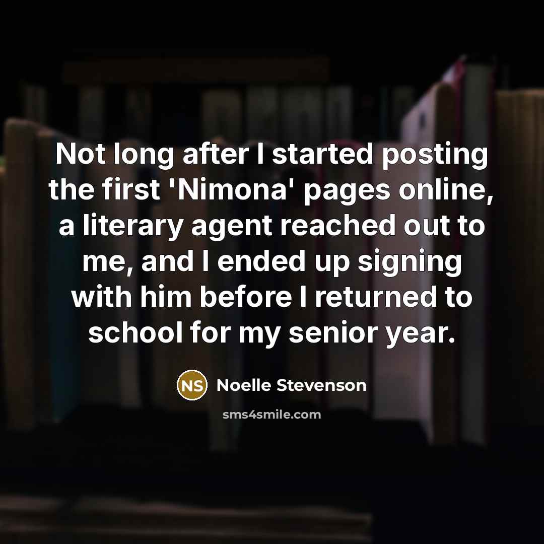 “Not long after I started posting the first 'Nimona' pages…” quote by Noelle Stevenson