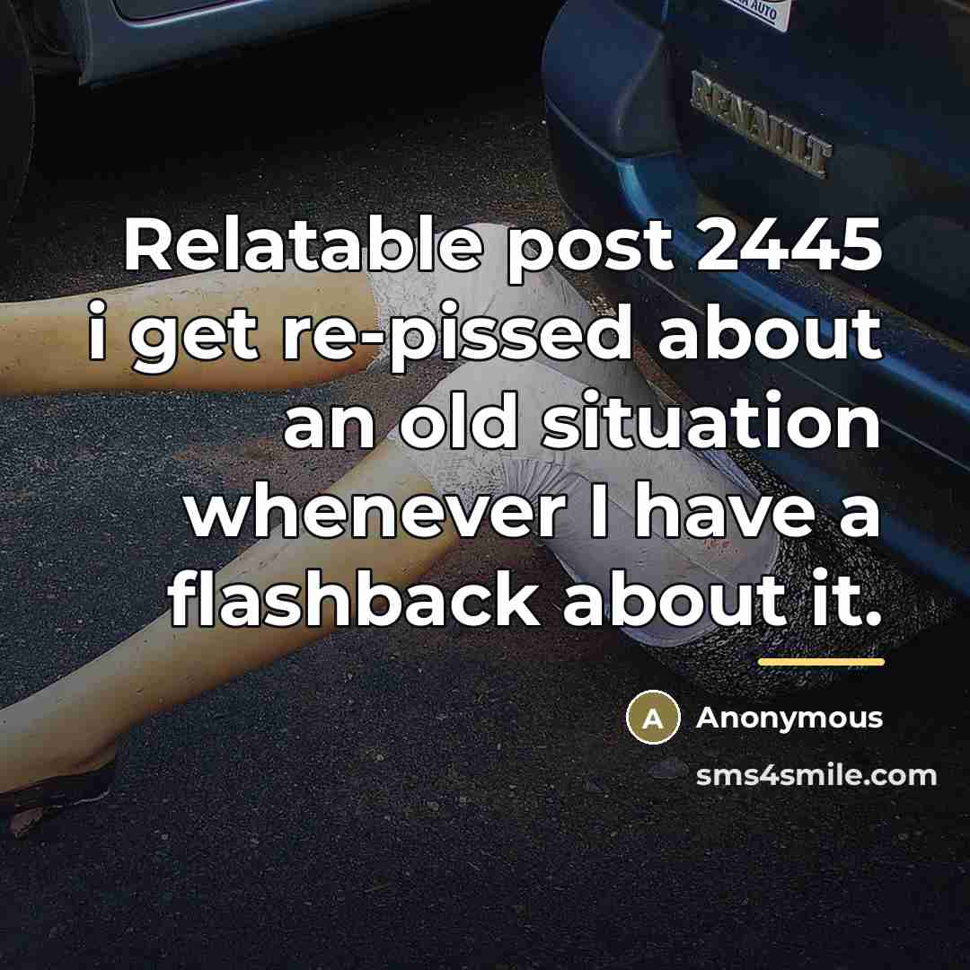 “Relatable post 2445 i get re-pissed about an old situation…” quote by Anonymous