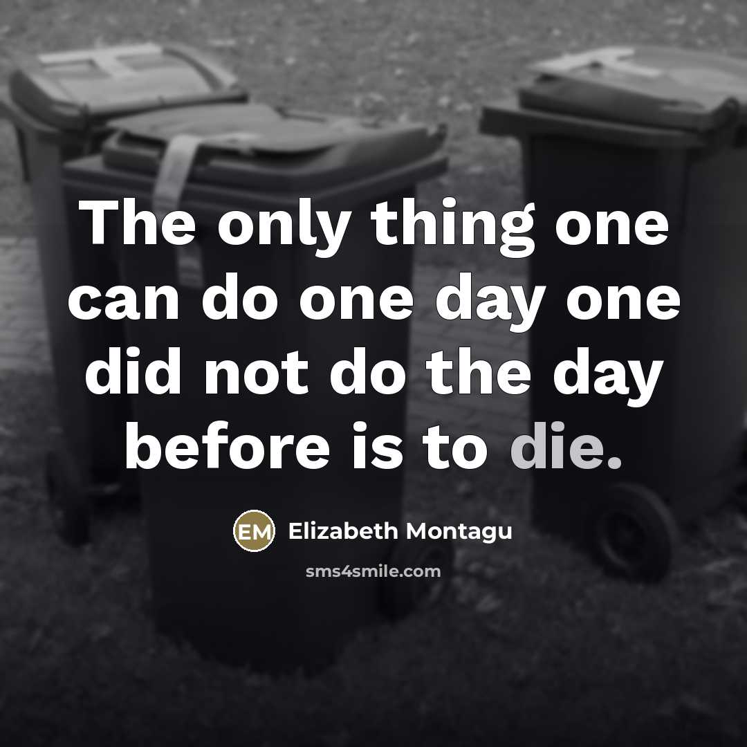 “The only thing one can do one day one did…” quote by Elizabeth Montagu