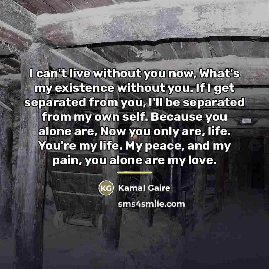 “I can't live without you now, What's my existence without…” quote by Kamal Gaire