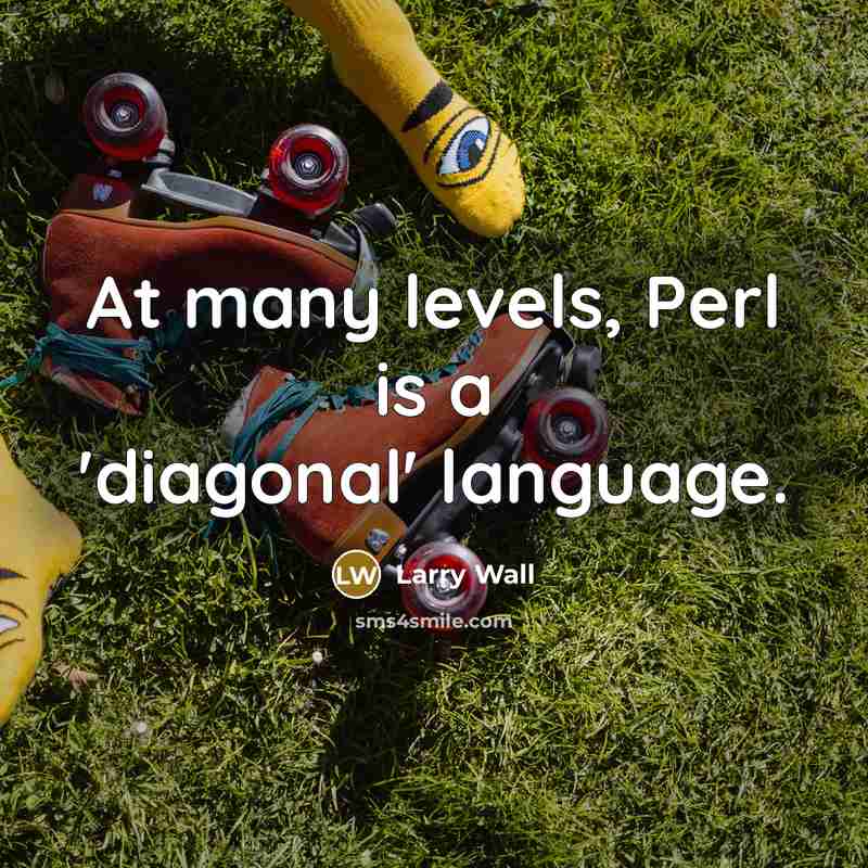 “At many levels, Perl is a 'diagonal' language.…” quote by Larry Wall