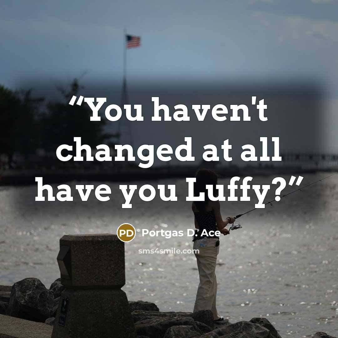 “You haven't changed at all have you Luffy?” quote by Portgas D. Ace
