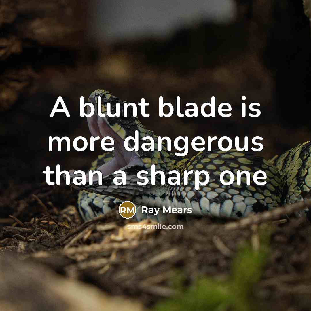 “A blunt blade is more dangerous than a sharp one…” quote by Ray Mears