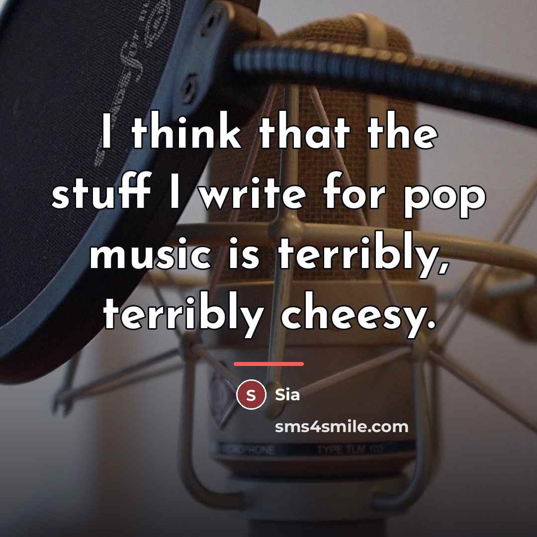 “I think that the stuff I write for pop music…” quote by Sia