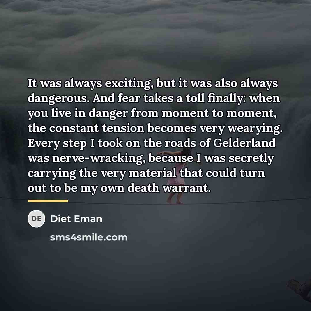 “It was always exciting, but it was also always dangerous.…” quote by Diet Eman