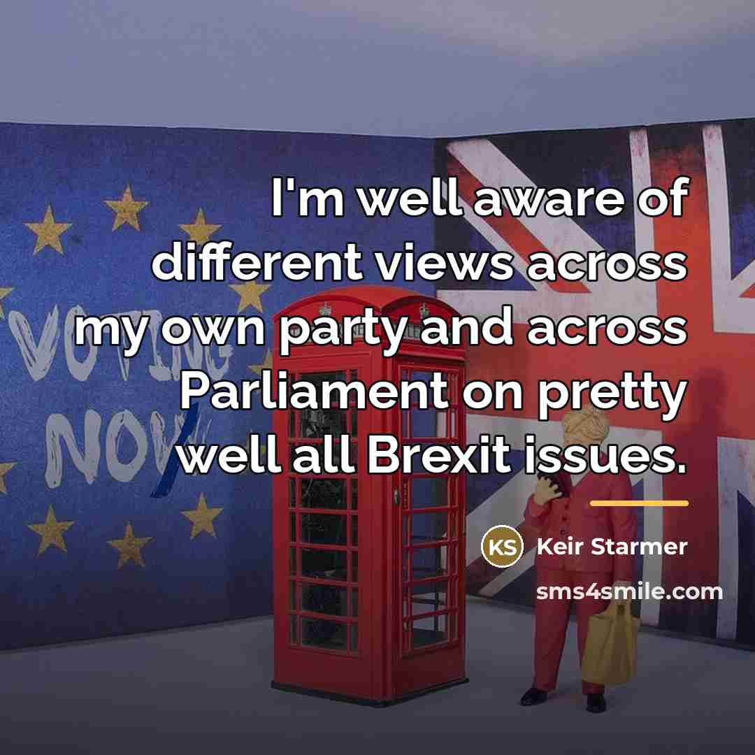 “I'm well aware of different views across my own party…” quote by Keir Starmer