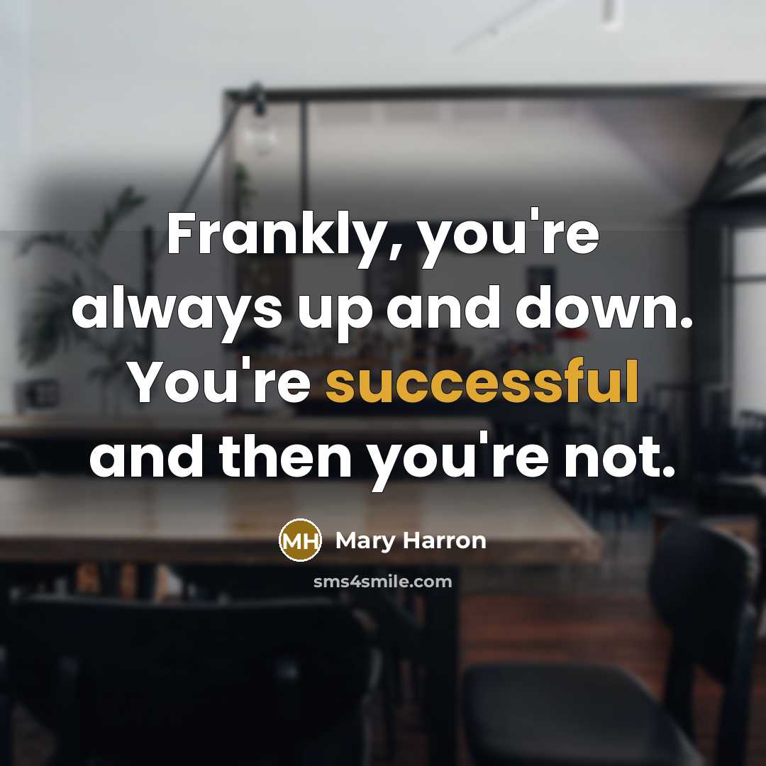 “Frankly, you're always up and down. You're successful and then you're not.” quote by Mary Harron