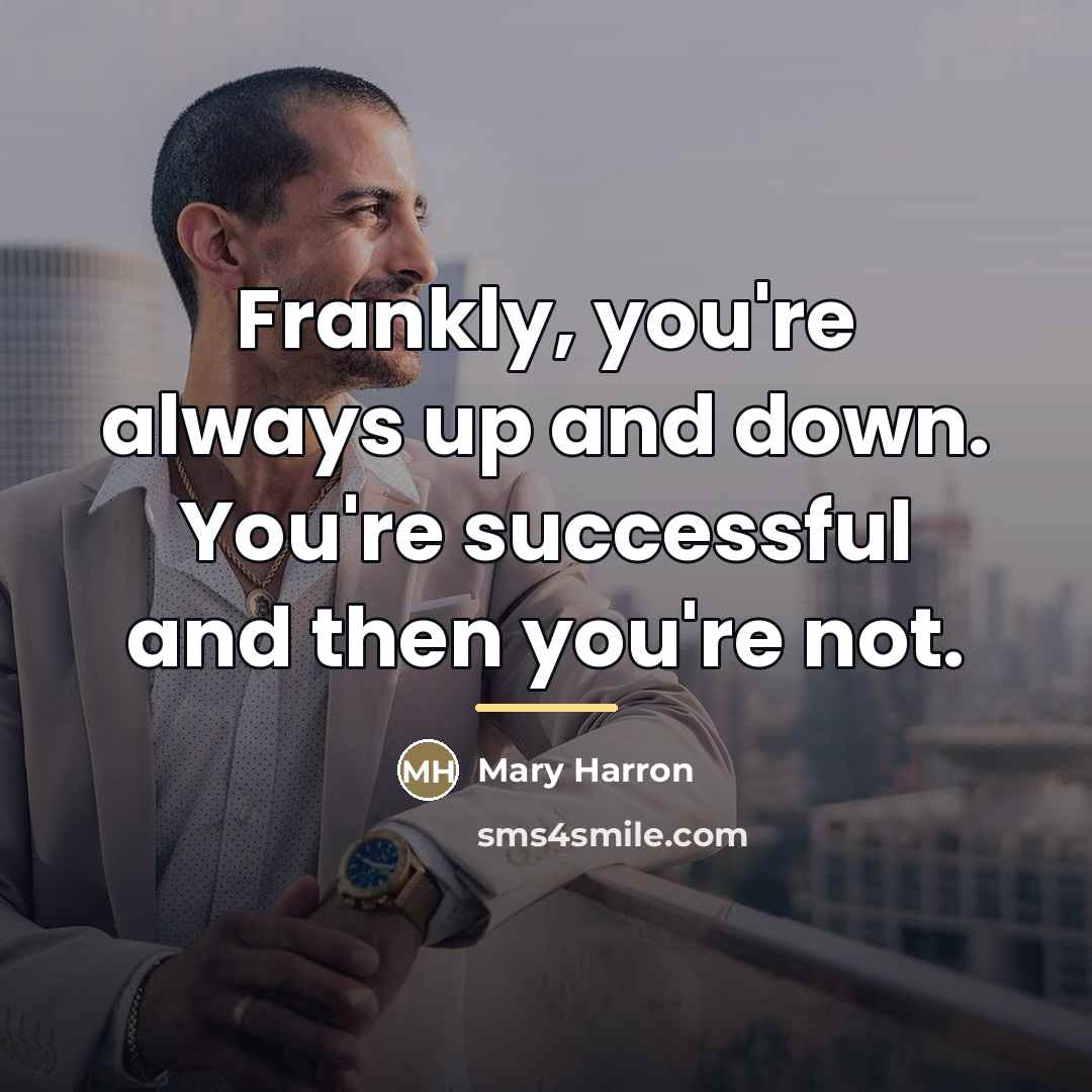 “Frankly, you're always up and down. You're successful and then…” quote by Mary Harron
