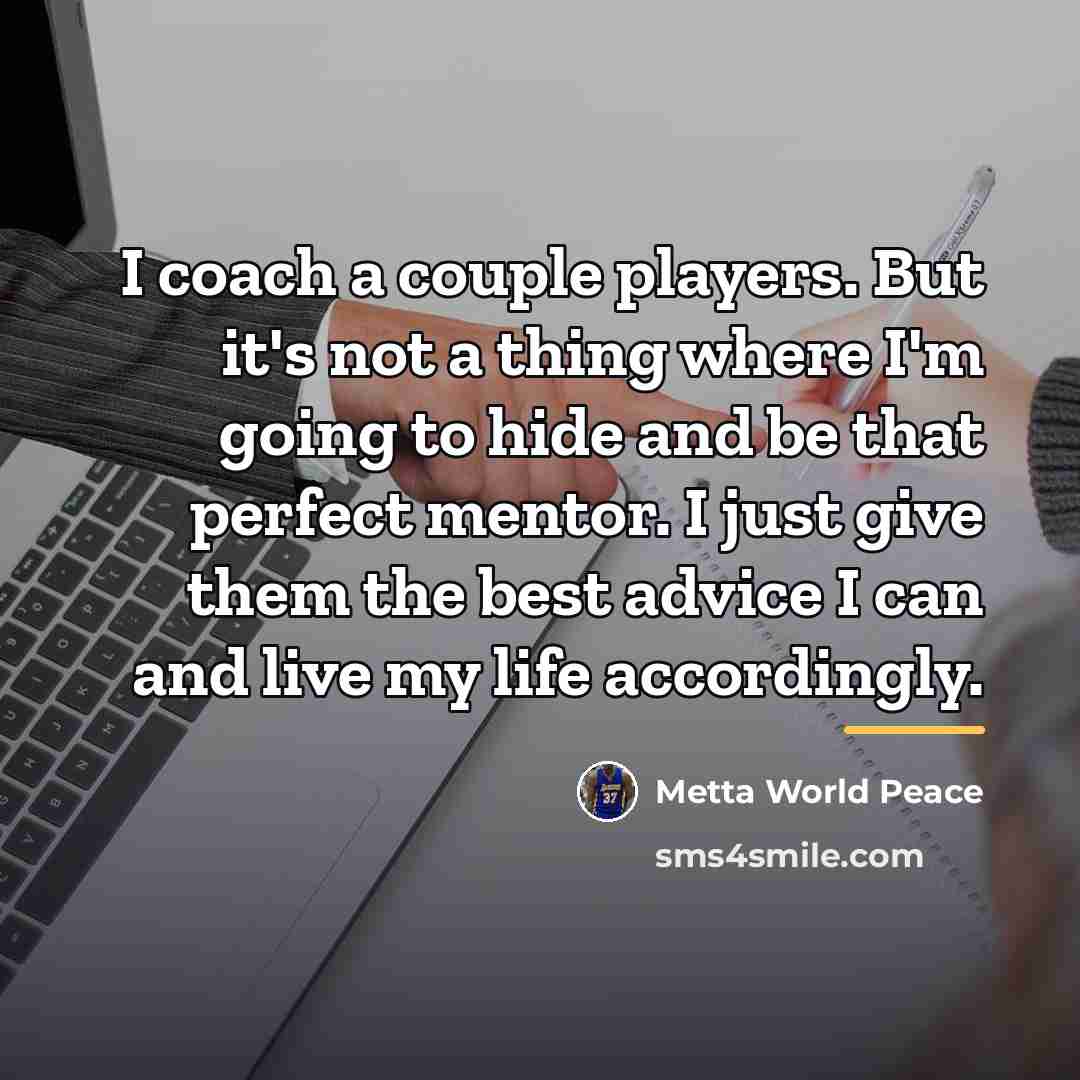 “I coach a couple players. But it's not a thing…” quote by Metta World Peace