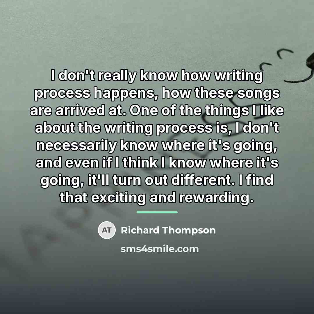 “I don't really know how writing process happens, how these…” quote by Richard Thompson