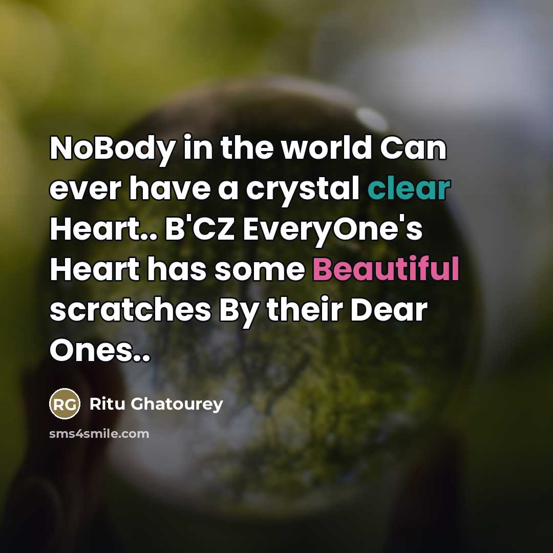 “NoBody in the world Can ever have a crystal clear…” quote by Ritu Ghatourey