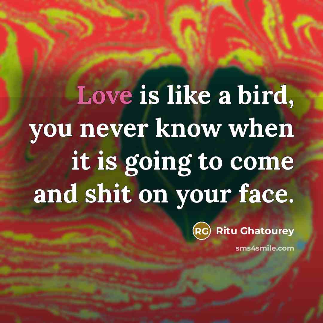 “Love is like a bird, you never know when it…” quote by Ritu Ghatourey