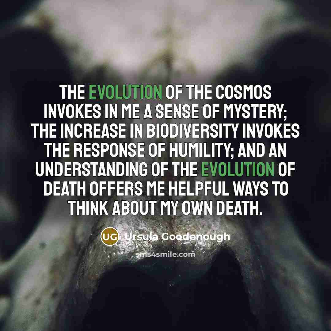 “The evolution of the cosmos invokes in me a sense…” quote by Ursula Goodenough