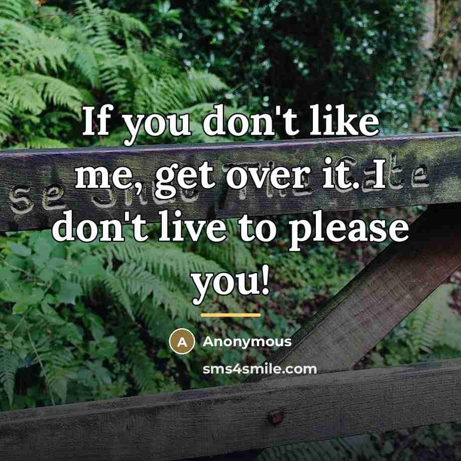 “If you don't like me, get over it. I don't…” quote by Anonymous