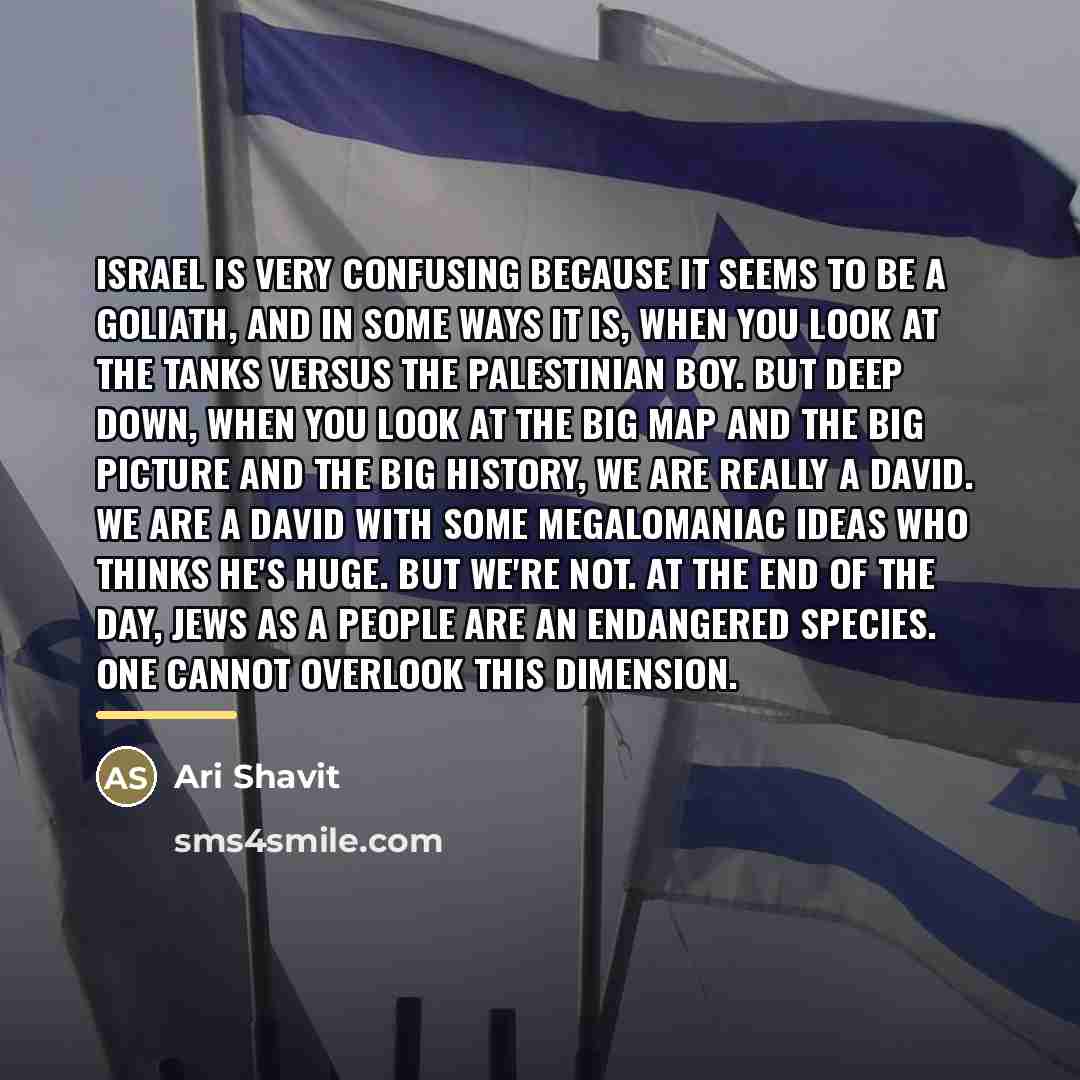 “Israel is very confusing because it seems to be a…” quote by Ari Shavit
