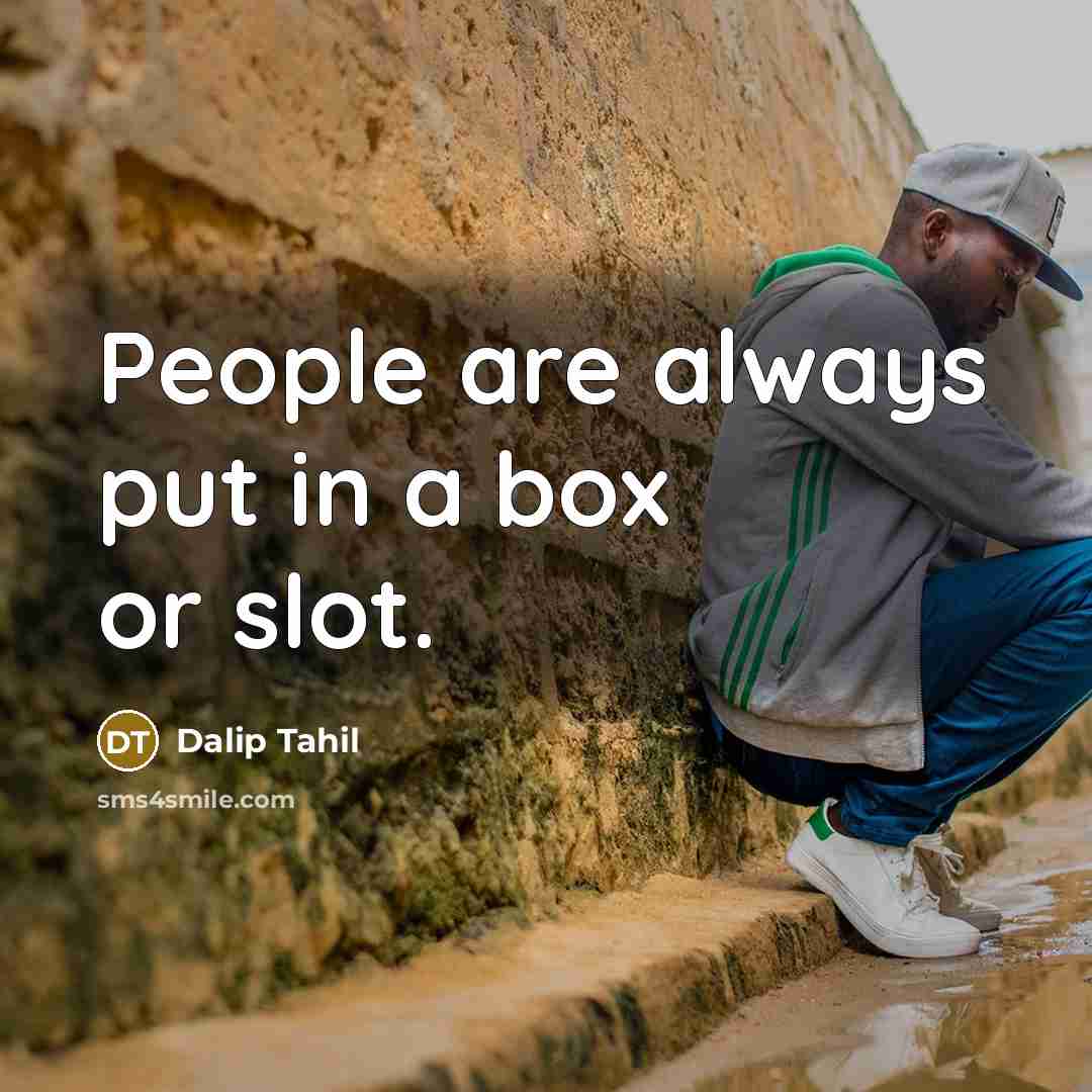 “People are always put in a box or slot.…” quote by Dalip Tahil
