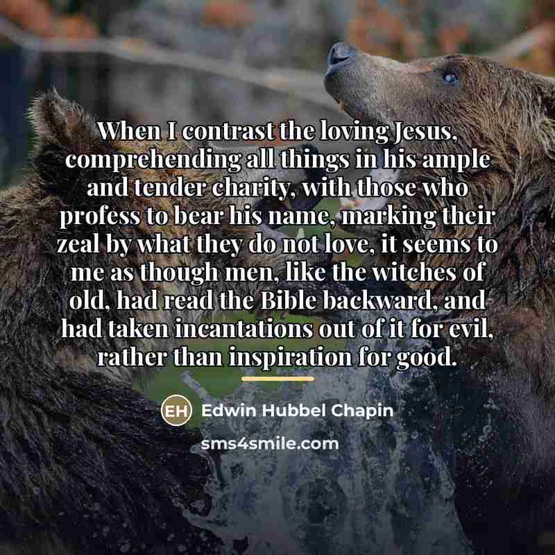 “When I contrast the loving Jesus, comprehending all things in…” quote by Edwin Hubbel Chapin