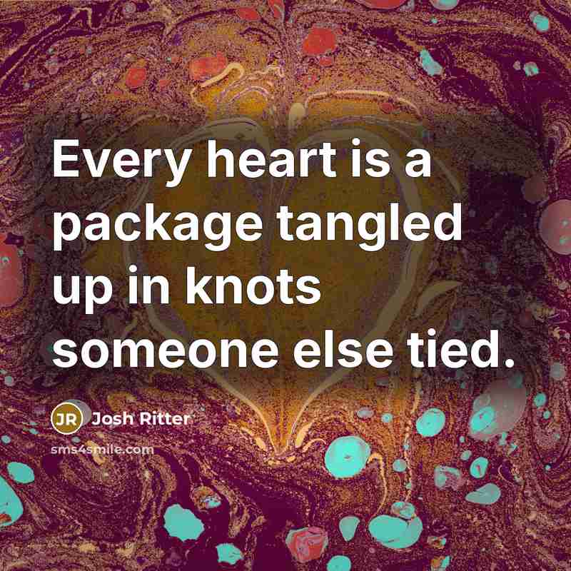 “Every heart is a package tangled up in knots someone…” quote by Josh Ritter