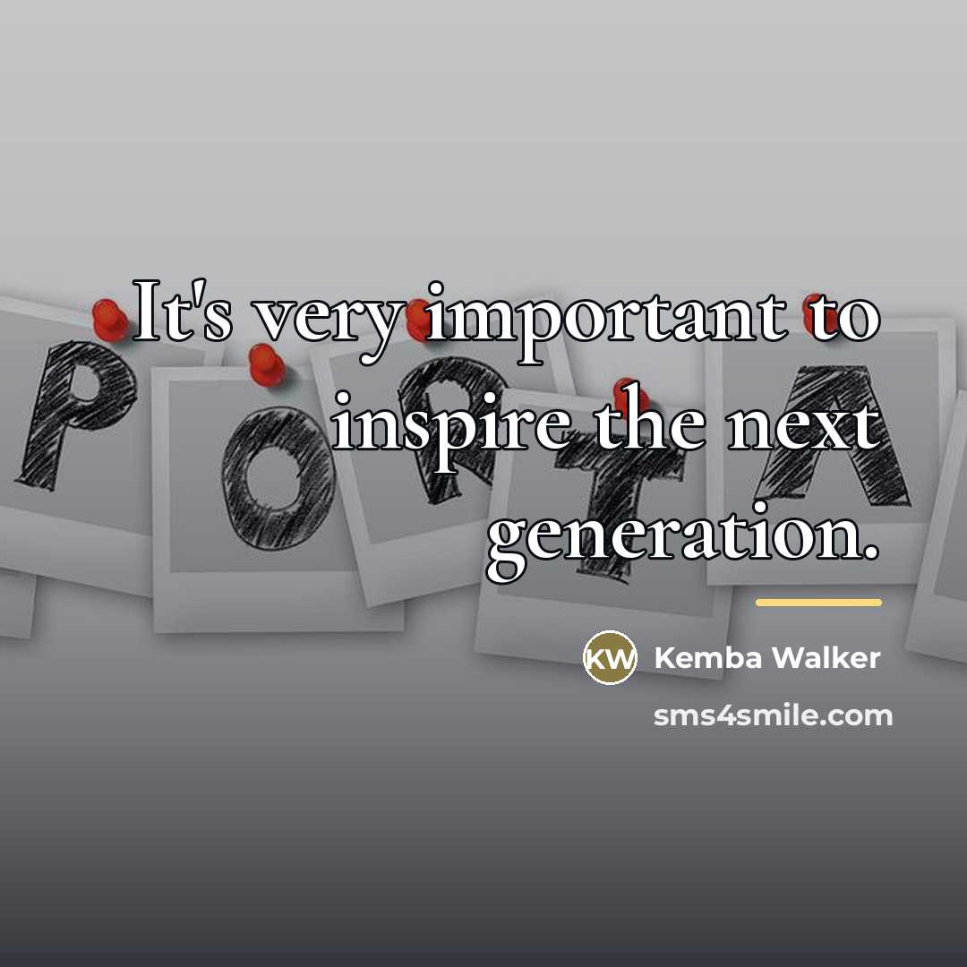 “It's very important to inspire the next generation.…” quote by Kemba Walker
