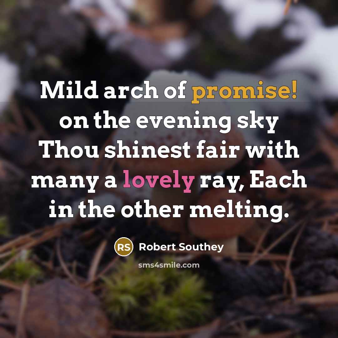 “Mild arch of promise! on the evening sky Thou shinest…” quote by Robert Southey