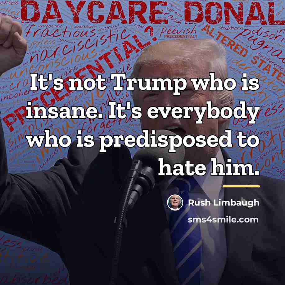 “It's not Trump who is insane. It's everybody who is…” quote by Rush Limbaugh